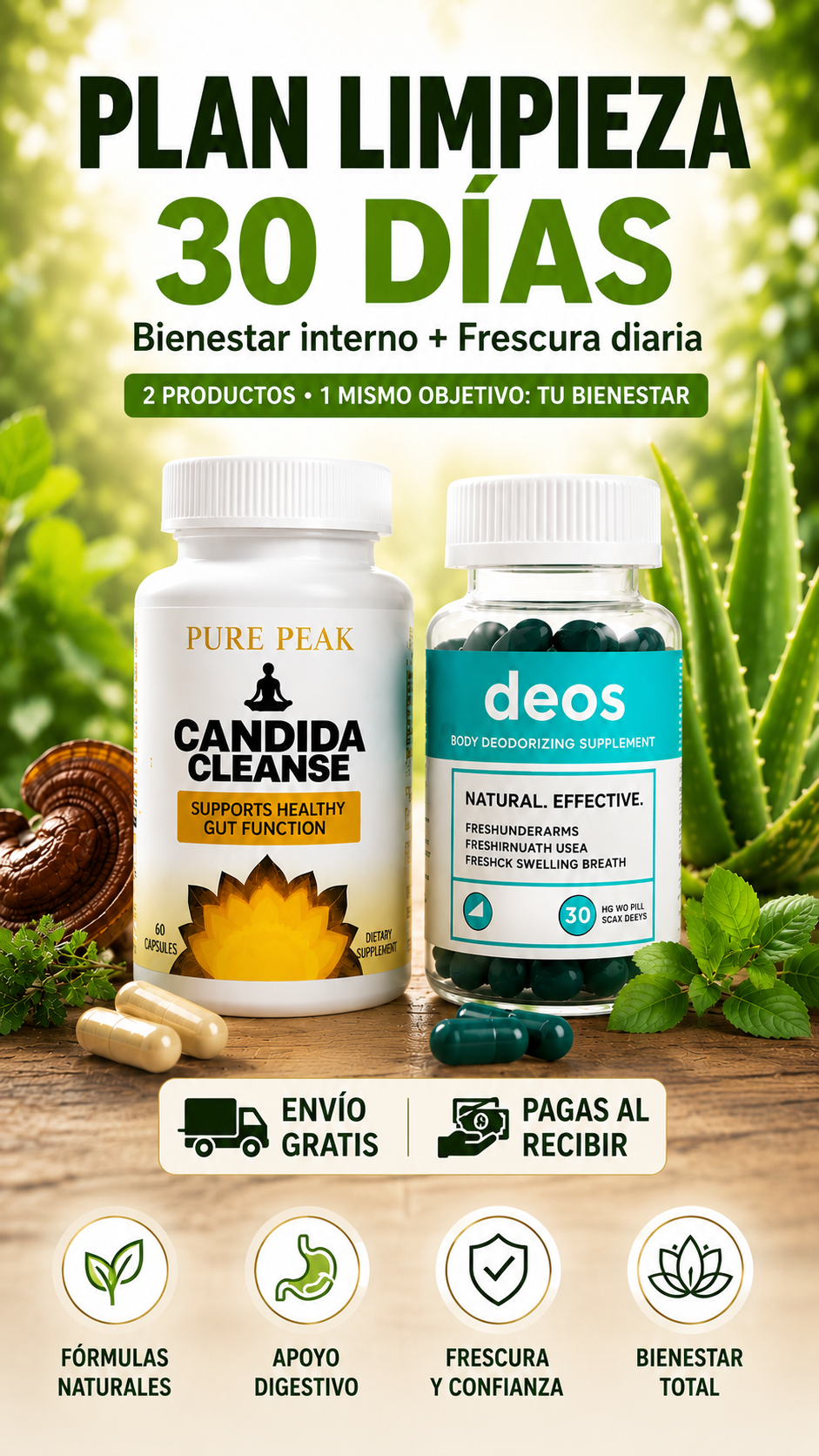 Candida Cleanse + Deos / Recupera tu Bienestar digestivo y frescura diaria en un solo plan de 30 días ✨