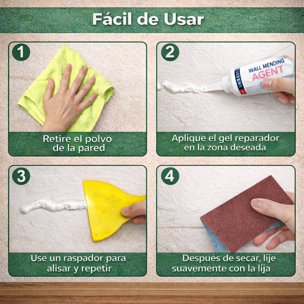Kit Reparador de Paredes / Repara Grietas y Deja Tus Paredes Como Nuevas en Minutos — Sin Pagar Albañil.