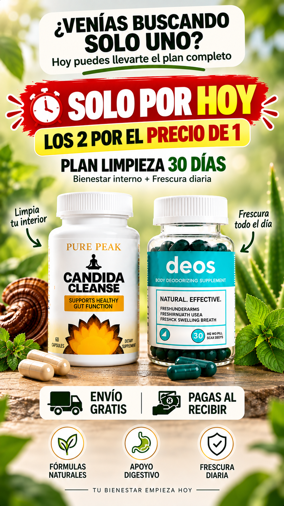 Candida Cleanse + Deos / Recupera tu Bienestar digestivo y frescura diaria en un solo plan de 30 días ✨.