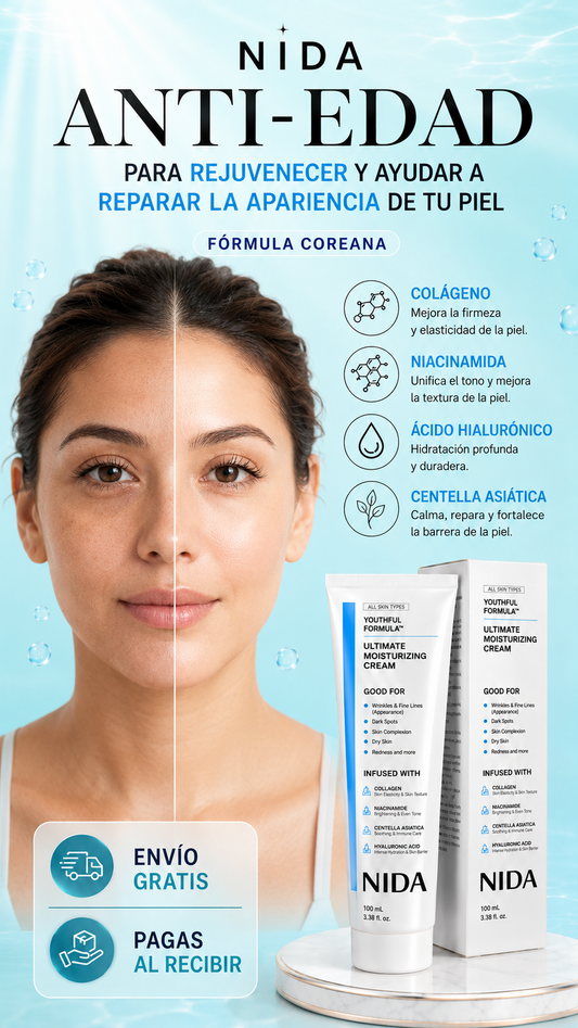 NIDA Crema Coreana Anti-Edad – Reduce Líneas, Hidrata Profundamente y Mejora el Tono de la Piel.