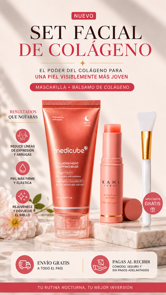 Set de Mascarilla + Bálsamo de Colágeno Coreano con ADN de Salmón | Ayuda a hidratar, reafirmar y devolverle a tu piel una apariencia más joven y luminosa ✨