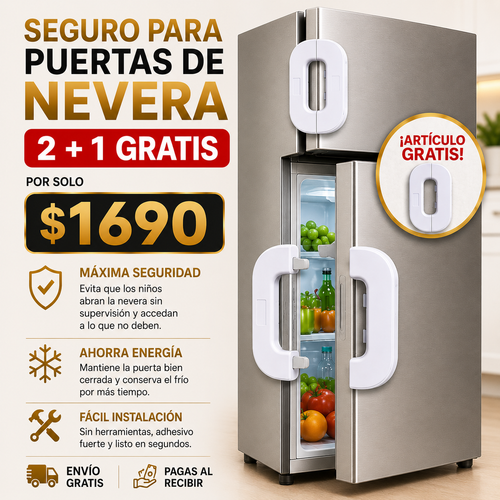 3 Seguro de Nevera: Protege a tus hijos y evita accidentes en casa /  Llevate 2 + 1 GRATIS.
