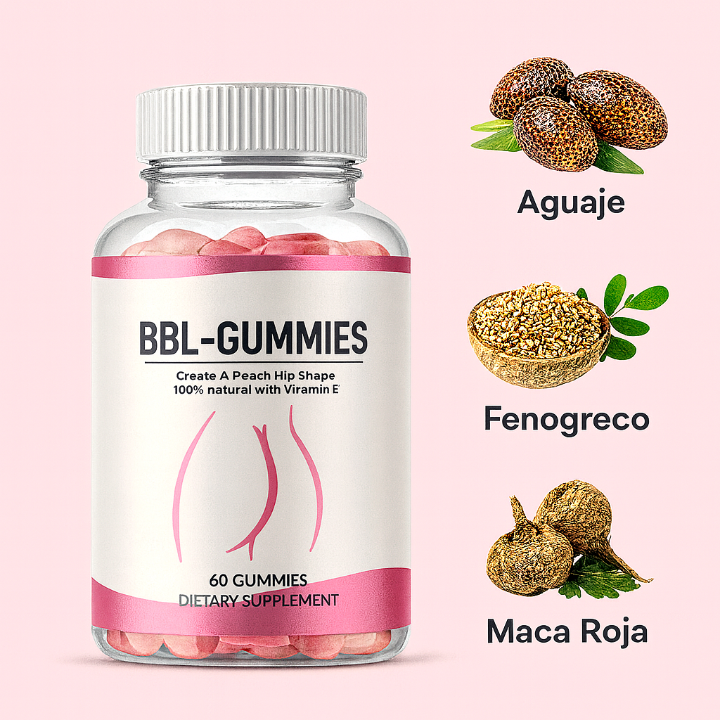 Gomitas BBL – 60 Gomitas de Aguaje, Fenogreco y Maca Roja para Reafirmar tus Curvas