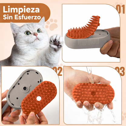 Cepillo de Vapor. Ideal para mascotas que odian el agua / Reduce la Caída de Pelo / Elimina Malos Olores y Mantiene tu hogar limpio /  Compra 1 y lleva otro GRATIS.