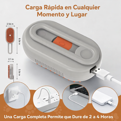 Cepillo de Vapor. Ideal para mascotas que odian el agua / Reduce la Caída de Pelo / Elimina Malos Olores y Mantiene tu hogar limpio /  Compra 1 y lleva otro GRATIS.