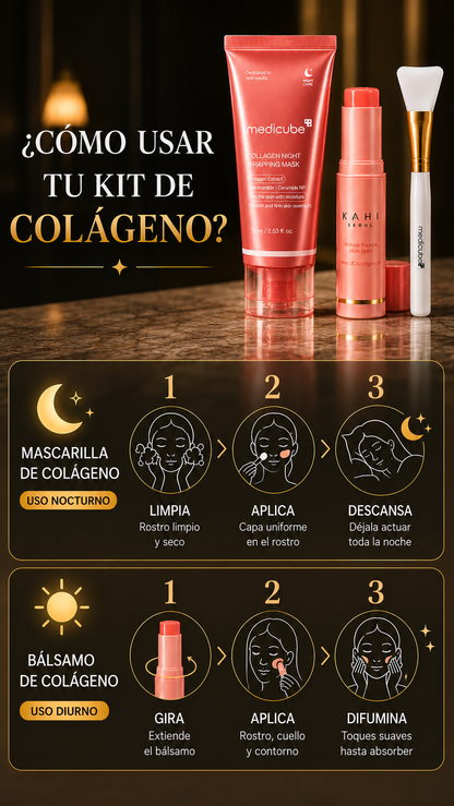 Set Facial de Mascarilla + Bálsamo de Colágeno Coreano | Ayuda a hidratar, reafirmar y devolverle a tu piel una apariencia más joven y luminosa ✨
