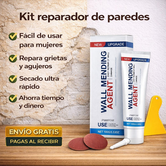 Kit Reparador de Paredes / Repara Grietas y Deja Tus Paredes Como Nuevas en Minutos — Sin Pagar Albañil.