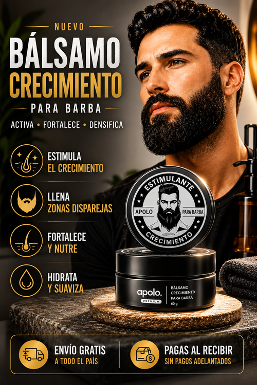 Apolo – Bálsamo Estimulante para el Crecimiento de la Barba, Para barbas con huecos o crecimiento disparejo
